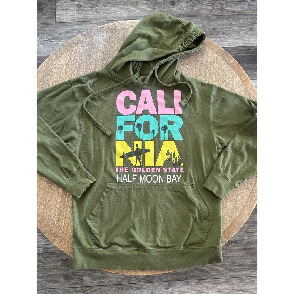 The Golden State California Half Moon Bay Beach Graphic Pullover Hoodie S